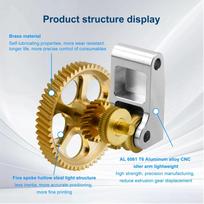 Extruder Gear Assembly Fit for Bambu Lab X1C P1P P1S 3D Printer Parts Brass and DLC Coated Hardened Steel Kit Gold