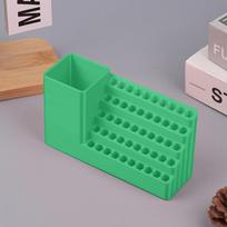 1 Pc Drill Holder 20/50 Hole Bit Organizer Screwdriver Head Storage Box Tool Box Hole Board Screwdriver Stand Hex Shank Organize Green 50holes