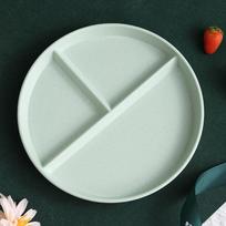 Trijų skyrių vakarietiška lėkštė maistui, vaisiams, salotoms, padalinta lėkštė, kvietinių šiaudų dietinė lėkštė, maisto padėklas, virtuvės indai