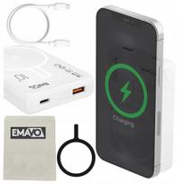 Atsarginis maitinimo šaltinis ("Power Bank") Magnetinė išorinė baterija 10000 mAh su belaidžiu įkrovimu PD 20 W balta, Magnetinė išorinė baterija 10000 mAh su belaidžiu įkrovimu PD 20 W balta