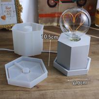 1PC Incandescent Lamp Holder Silicone Mold DIY Cement Epoxy Resin Lamp Socket Bedside Bulb Bracket Gypsum Silicone Molds 2024 New gray