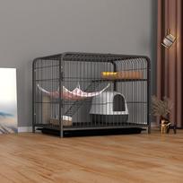 Pet Cage Double Layer Cat Villa Iron Cage Villa Pet House Cat Nest Climbing Frame Small 60 40 47cm gray