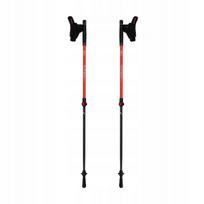 Šiaurietiško ėjimo lazdos ALPINUS Braunberg, raudonos, anglies pluošto, 85–135 cm