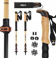 Žygio lazdos NILS BAMBOO TK8606, reguliuojamos, 62–135 cm
