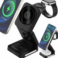 Belaidis įkroviklis 3 viename magnetinis su stovu telefonui laikrodžiui ausinėms, Belaidis įkroviklis 3 viename magnetinis su stovu telefonui laikrodžiui ausinėms