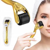 Veido mezoterapinis volelis DERMA ROLLER, 0,25 mm, auksinės spalvos