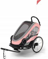 Dviračio priekaba–vežimėlis Cybex Sport Zeno 2 in 1, sidabrinė/rožinė