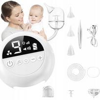 Elektrinis nosies aspiratorius kūdikiams, su LCD ekranu, 9 siurbimo lygiai, naktinis apšvietimas, tylus