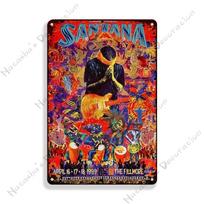 Roko Muzikos Plakatas Santana Metalo Ženklas ROCK Grupės Ženklas Baras Kavinė Klubas Metalo Plokštelė Vintažinė Metalo Plokštelė Garažas Kavinė Sienos Dekoras Ženklai 20x30cm（7.8x11.8inch） brown