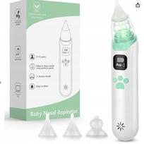 Elektrinis nosies aspiratorius vaikams ir suaugusiems, USB, 3 antgaliai