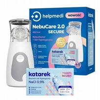 Inhaliatoriaus rinkinys NEBUCARE SECURE+ su fiziologiniu tirpalu, 1 vnt.