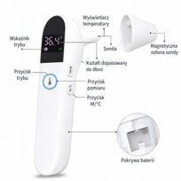 Bekontaktis elektroninis medicininis termometras kaktai ir ausiai su LCD ekranu