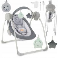 Elektrinis supamas gultukas MoMi LISS, pilkas, su melodijomis, vibracija ir žaisliuku