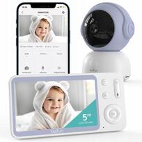 Vaizdo kūdikio stebėjimo kamera 2K, 5", belaidė, su sukama galva, WIFI, VOX, LCD, ZOOM
