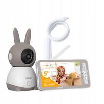 Vaizdo kūdikio stebėjimo kamera su WiFi, sukiojama, 3MP, 2K, 5" LCD, 4x priartinimas, laikiklis