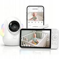 Vaizdo kūdikio stebėjimo kamera su WiFi, 4MP, 5.5" LCD, 360° sukamasis objektyvas, 4x priartinimas