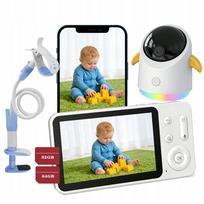 Vaikiška WiFi kamera NANNY HOME, 2K, 5", su laikikliu, sukinėjama, automatinis sekimas
