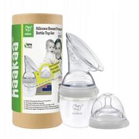Silikoninis rankinis pientraukis Haakaa su buteliuko priedais Gen.3, 160 ml, žalias