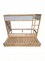 Ištraukiama lova IKEA KURA su stalčiumi, 90x180, priekinė pušis