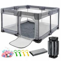 Vaikiška sulankstoma maniežas 127x127x68 cm su kilimėliu ir rankenomis, PLAYPEN