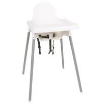 Vaikiška kėdutė IKEA ANTILOP su diržais ir padėklu, balta