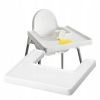 Maitinimo kėdutės padėklas IKEA Antilop, baltas, lengvai valomas