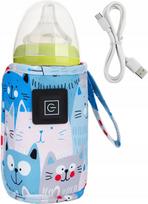 Nešiojamas USB buteliuko pieno šildytuvas, reguliuojamas, 3 temperatūros lygiai
