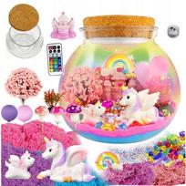 Kūrybinis naktinis terariumo rinkinys „Unicorn“ su smėliu