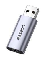 UGREEN USB Headphone Jack Adapter, External Sound Card, USB 3.5mm to TRRS 4-pole Adapter, Integrated MicrophoneHeadphone Jack, Direct Plug-in Type,