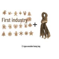 Wooden Christmas Countdown Tags: 24 Carved Ornaments for Advent Bags beige