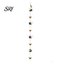 Metal Link Rain Chain Bee for Gutters 66.5  Decorative And Cup Catcher Country Decor Hanging Rainwater Collector Outside Garden Yard Patio Balcony 1 Set white