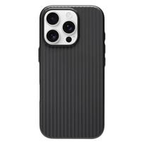 3D Juostelės Metaliniai Dažai Magnetinis Dėklas iPhone 17 16 15 14 Pro Max Dėl Matinio Gofruoto Bagažo Rašto Šarvuotas PC Dangtelis iPhone17 Pro Max sidabras