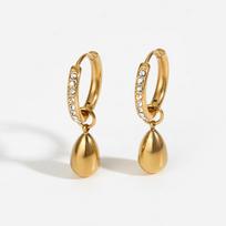 Minimalist Chunky Waterdrop Pendant Drop Earring Mini Teardrop Zircon Hoop Earrings Huggie Ear Ring Delicate Jewelry Party Gifts