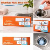 Effervescent Cleaner Tablets, Fast-Acting Clog Remover and for Sink and Bathroom - 10 Pack One Size orange