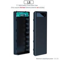 Portable 8 Slot 18650 Battery Power Bank Case Diy Digital Display 5V 21A Fast Charging Box For Outdoor Emergency Use white