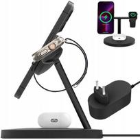 Belaidis įkroviklis 3 viename 15W Qi2 magnetinis telefonui laikrodžiui