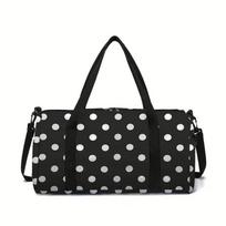 White Point Black Large Capacity Luggage Bag  for Boy and Girls Best Gifts 2D Flat Cartoon Travel Duffels Hand Bag for Children black