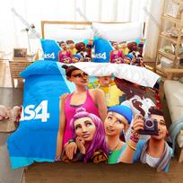Popular Life Simulation Game The Sims 4 Full Printed 3PCS Bedding Duvet Cover + 2 Pillowcases Student Dorm Home Decoration 200x220cm black
