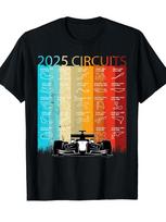 Formula Racing Track Graphic with Colorful Circuit Designs-100% cotton summer casual O-neck sho XXXL multi