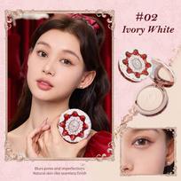 Flower Knows Compact Powder Matte Pressed Setting Powder Strawberry Cupid Collection Pressed Foundation Powder Makeup 9.5g brown