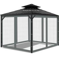 10 * 10ft Iron Tent Mosquito Net, Pavilion Outdoor Mosquito Net, Courtyard Garden Mosquito Net pilka