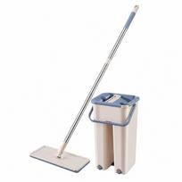 Plokščias šluostės komplektas grindims, su kibiru 2x4,5 l, 2 šluostės