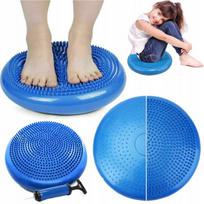 Balansinė pusiausvyros pagalvė su dygliukais 34 cm, mėlyna, Balansinė pusiausvyros pagalvė su dygliukais 34 cm, mėlyna