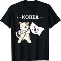 Korėjos vėliava ir katė | Pietų Korėja T-shirt Unisex T-shirt S black