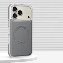 Fashion Pu Leather Magnetic Case for iPhone 17 16 Pro Max  Plating Edge Original Business for MagSafe Charging Cover Shell iPhone Air gray