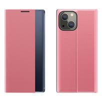 Atverčiamas dėklas su langu iPhone 13 mini – rožinis