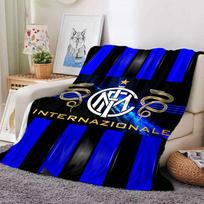 Inter Milan Crest Artwork Blankets Flannel Printed Breathable Warm Throw Blanket for Home Office Bedspreads 0708a99 75cmx90cm black