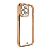 Skaidrus TPU dėklas Samsung Galaxy A12 5G – auksinis rėmelis