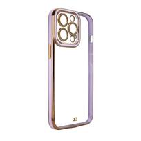 Fashion Case dėklas Samsung Galaxy A12 5G – violetinis (auksinis rėmelis)