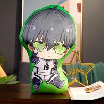 BLUE LOCK Anime Plush Toy Pillow Isagi Yoichi Nagi Rin Chigiri Reo BLUE Lock Plush Dolls Sitting Q Edition Round 2 45cm